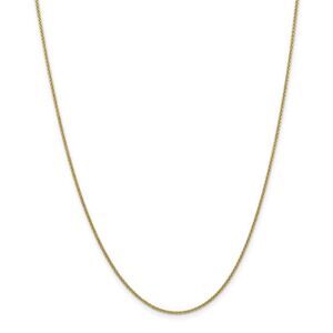 1.5mm 10K Yellow Gold Solid Cable Chain Necklace, 30 Inch